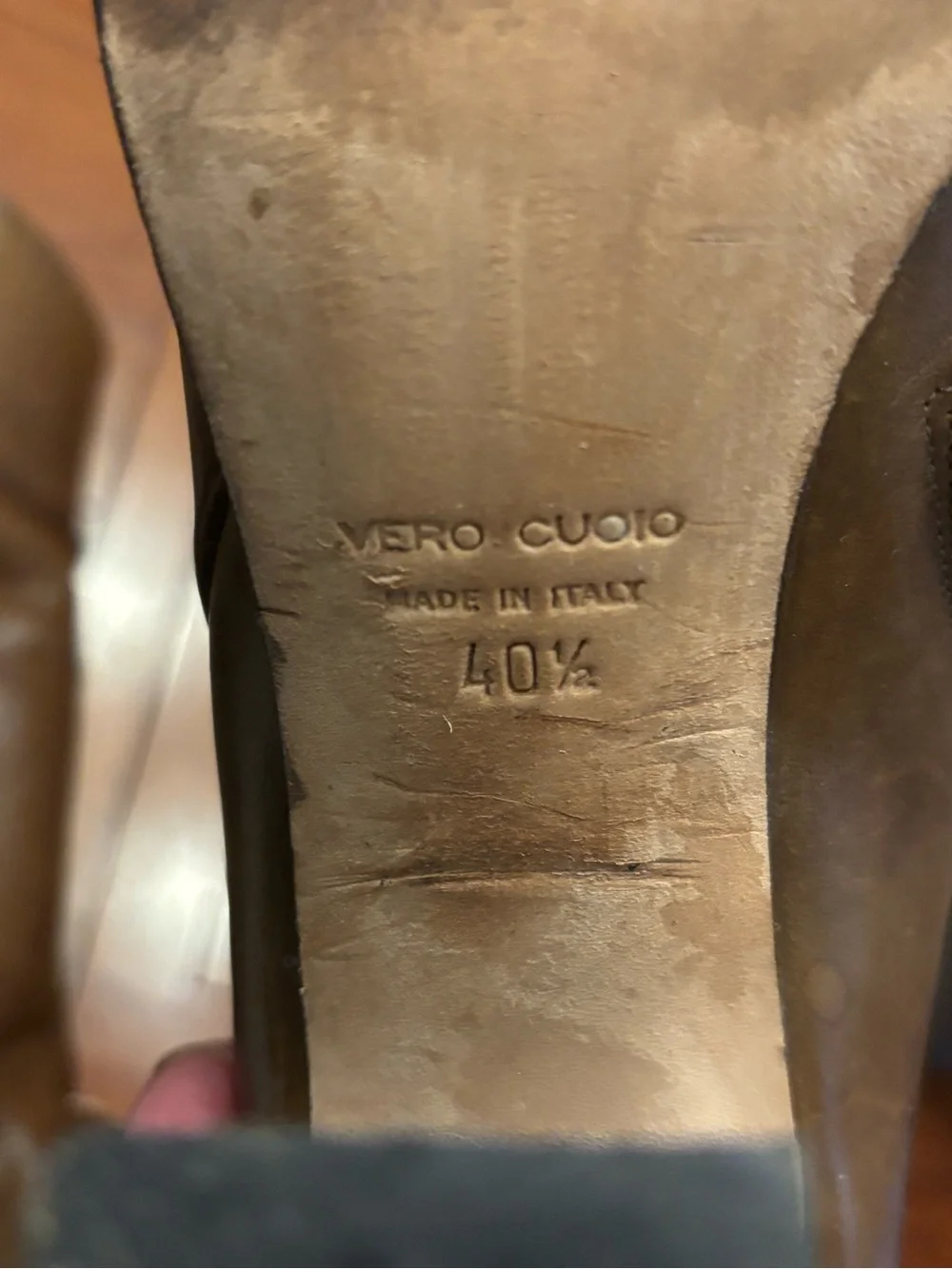 Club Monaco Brown Leather Pointed Block Heel Boots 10.5 Made in Italy